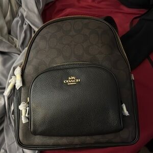 Coach Signature Brown and Black Backpack